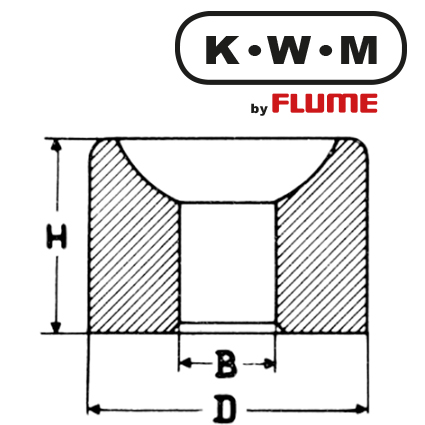 Roulement à pression KWM en laiton L40, B 1,3-H 1,9-D 2,72 mm