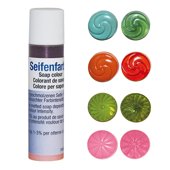 Seifenfarben transparent - 4er-Set - Orange, olivgrün, mint, rosé