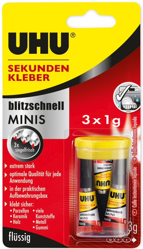 UHU Sekundenkleber Blitzschnell Minis 3g