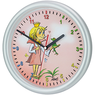 Kinderwanduhr Prinzessin mit Frosch