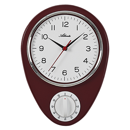 Atlanta 6114/1 Horloge pour la cuisine, rouge