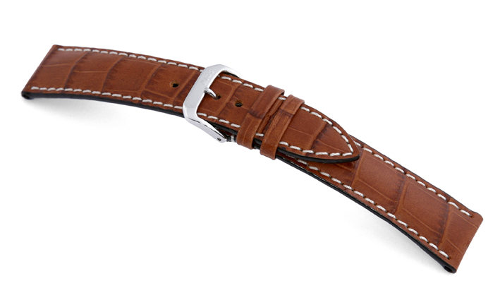 Lederband Tupelo 16mm cognac mit Alligatorprägung Master