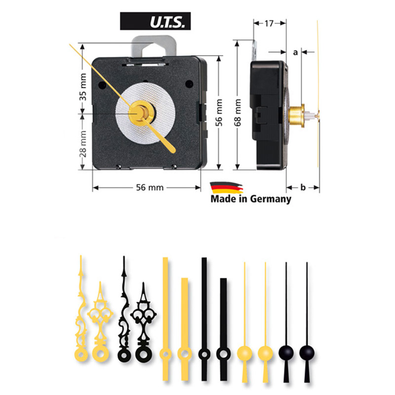 Quarz-Uhrwerk-Set WF UTS 800, ZWL 16,5mm