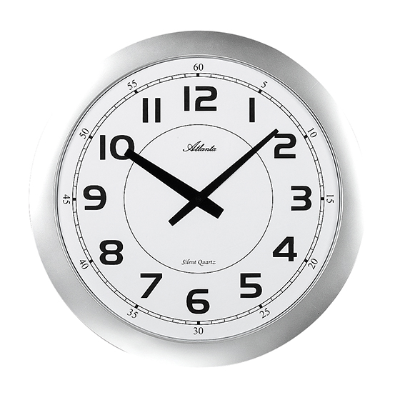 Atlanta 4433 argent horloge murale XXL, quartz