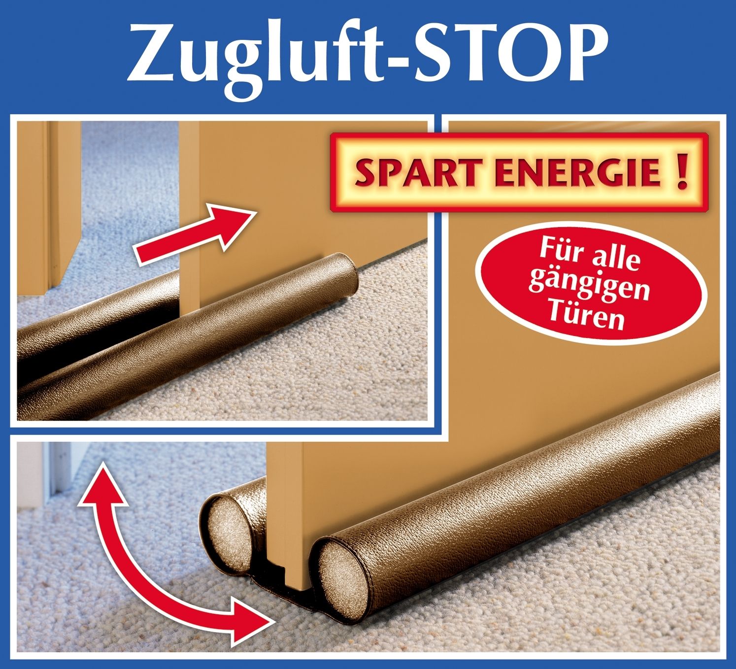 Zugluft-Stop für alle gängigen Türen, braun Master