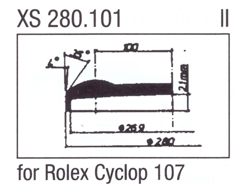 Glas XS 280.101 Stülpglas mit Lupe Kunststoff