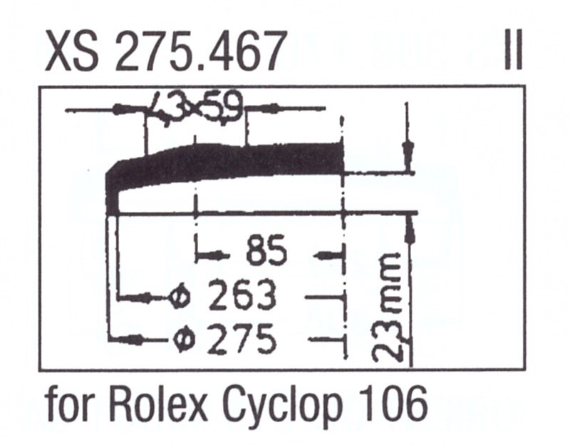 Glas XS 275.467 Stülpglas mit Lupe Kunststoff