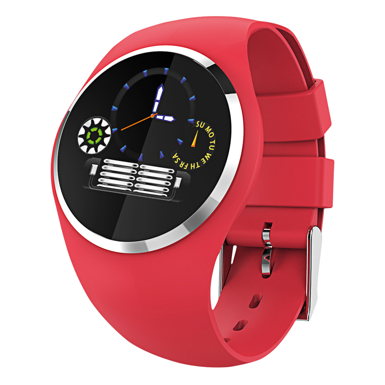 Bracelet de remplacement pour Fitness Tracker rond, rouge