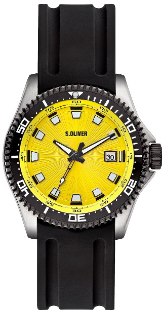 s.Oliver bracelet-montre plastique PU noir SO-2053-PQ