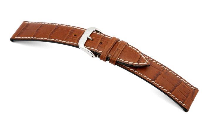 Lederband Saboga 12mm cognac mit Alligatorprägung Master