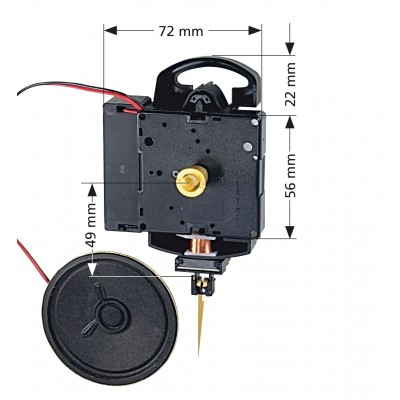 Quarz-Pendeluhrwerk Hermle 2214, ZWL 16mm, Westminster oder Bim Bam, mit Pendelvorrichtung Master