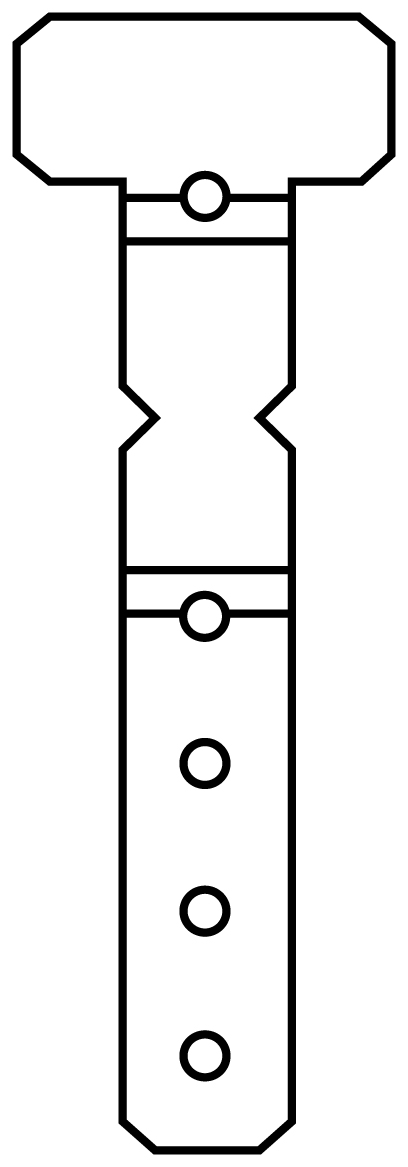 Ringetiketten Karton T-Form lang 54 x 18 mm weiß