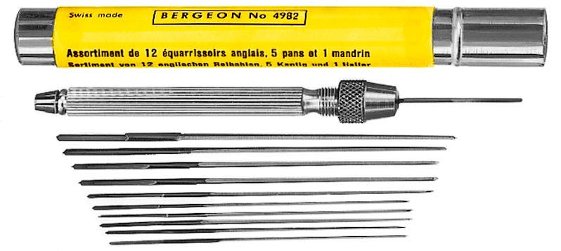 Assortiment d'alésoirs 0,61 - 1,90 mm avec support Bergeon