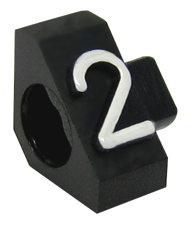 Preisschild 2 schwarz/Schrift weiß Höhe 4 mm