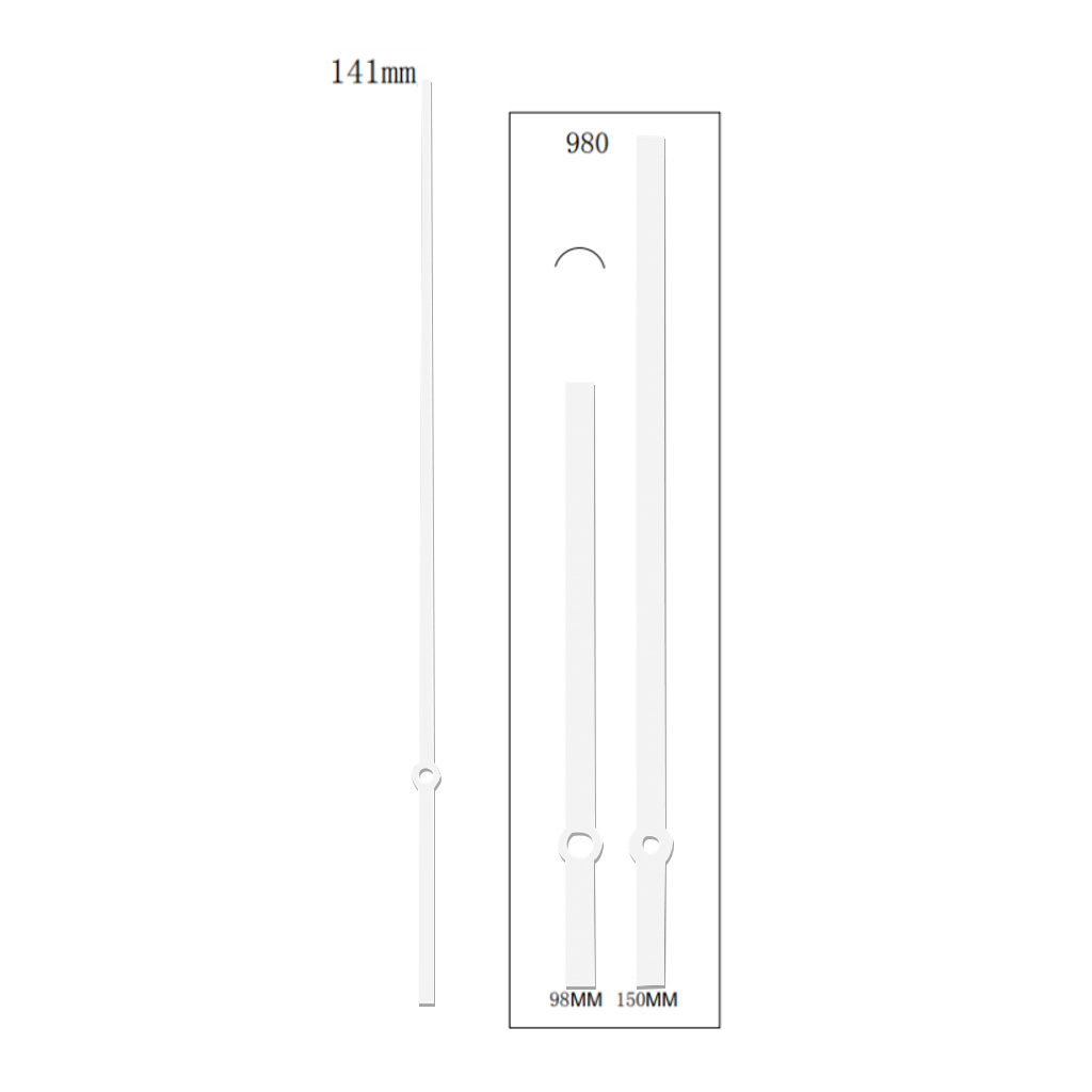 Zeigerpaar Balken weiß Minutenzeiger-L:150mm