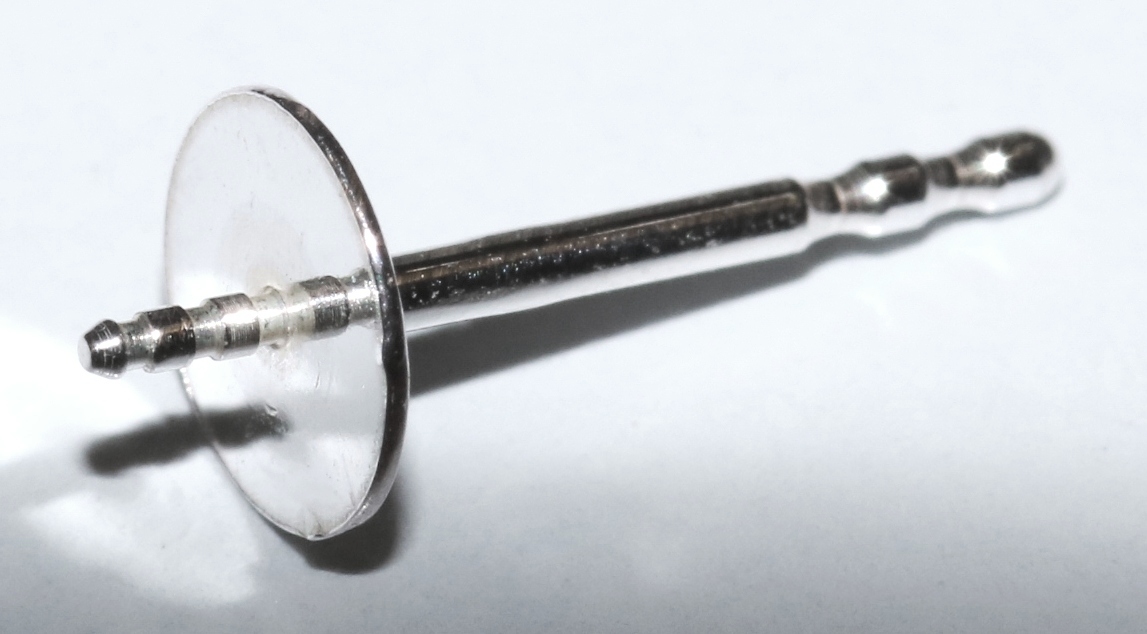 Ohrstecker mit Platte und Stift Ø  5,00mm Silber 925/-