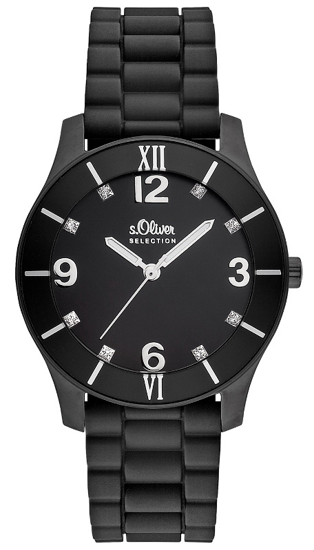 s.Oliver bracelet-montre plastique PU noir SO-2249-PQ