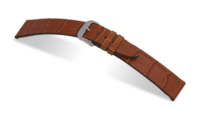 Lederband Charleston 12mm cognac mit Alligatorprägung Master