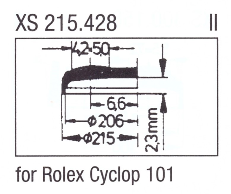 Glas XS 215.428 Stülpglas mit Lupe Kunststoff