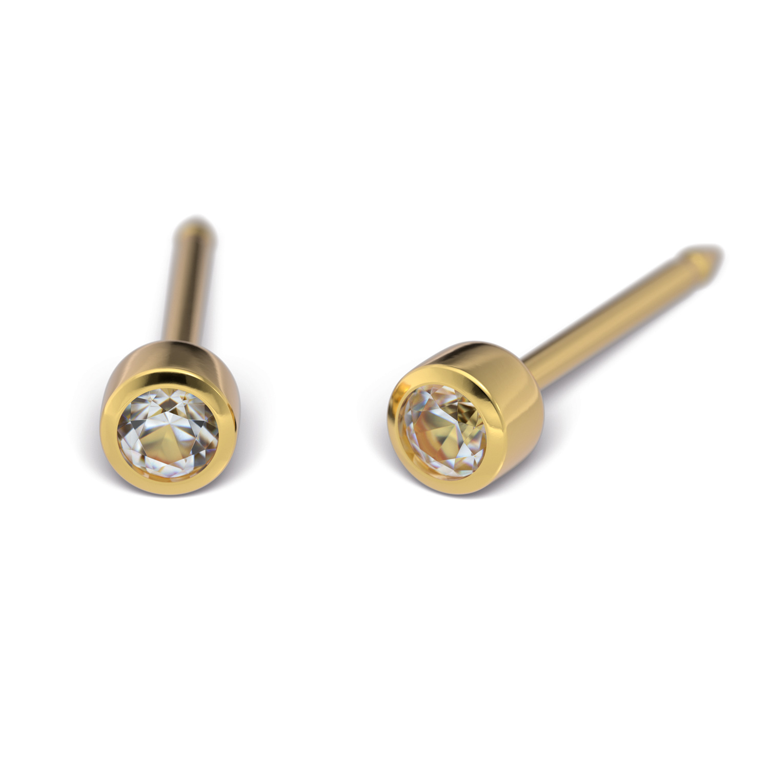 Erstohrstecker System 75 Gold 585/- GG April-Kristall 2mm Studex