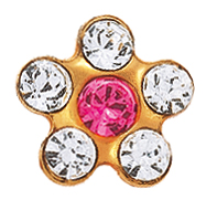 Erstohrstecker System 75 Gold 585/- GG Daisy Crystal Rosé Studex