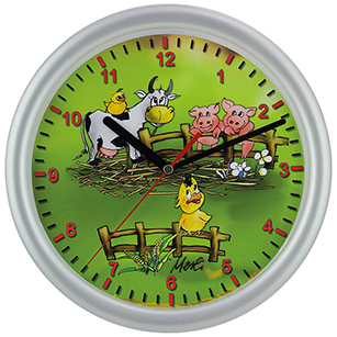 Horloge Murale d'enfants Animaux de ferme