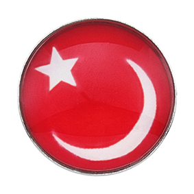 Erstohrstecker System 75 weiß Novelty Motivstecker Türkei Flagge Studex