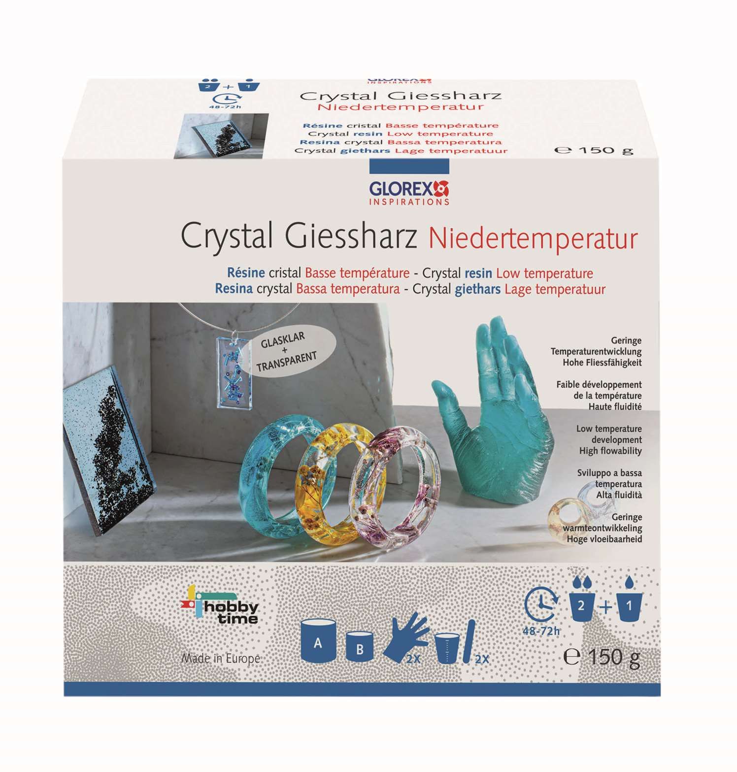 Crystal Gießharz Niedertemperatur, 150g Master