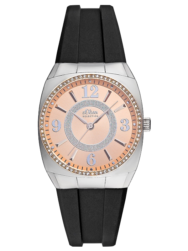 s.Oliver bracelet-montre plastique PU noir SO-2238-PQ