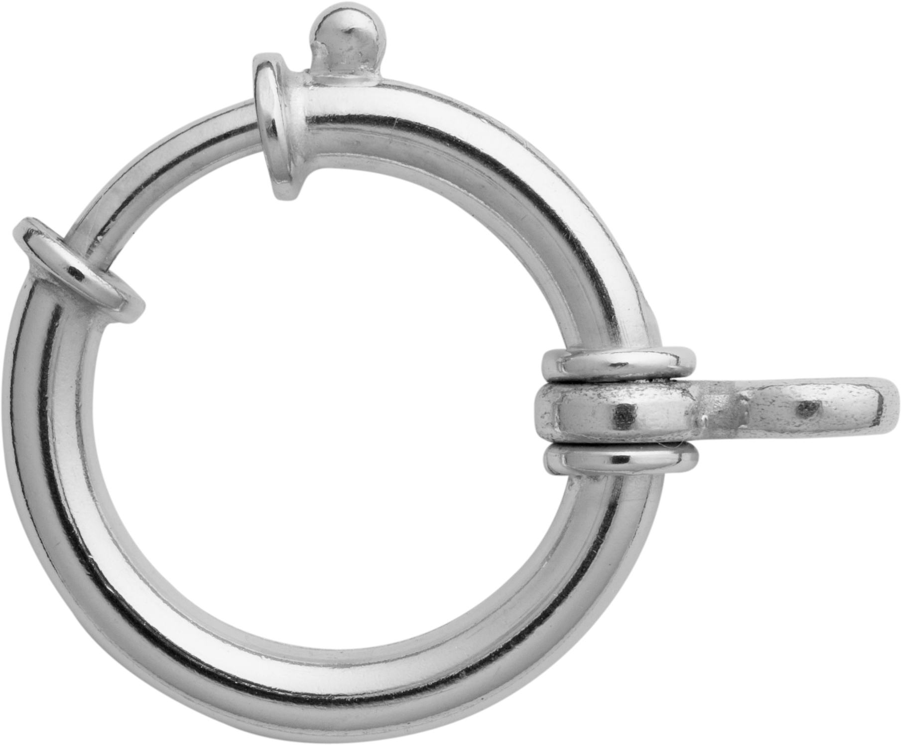 Federring Silber 925/- Ø 20,00mm mit Bund und einem Rollo massiv