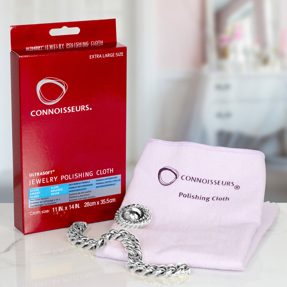 CONNOISSEURS Silver Polishing Cloth, extragroß, zweiseitig anwendbar