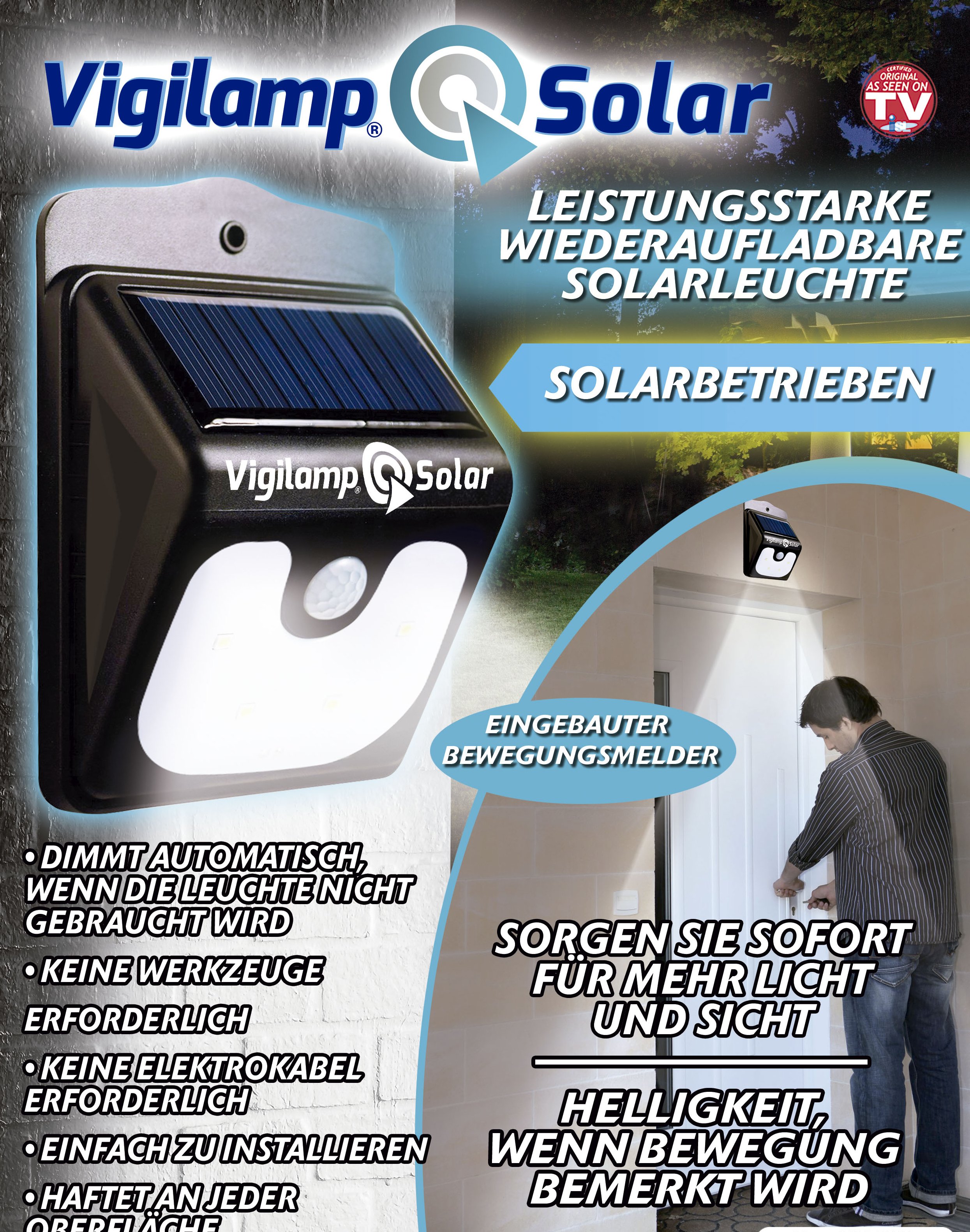 Lampe solaire avec détecteur de mouvement