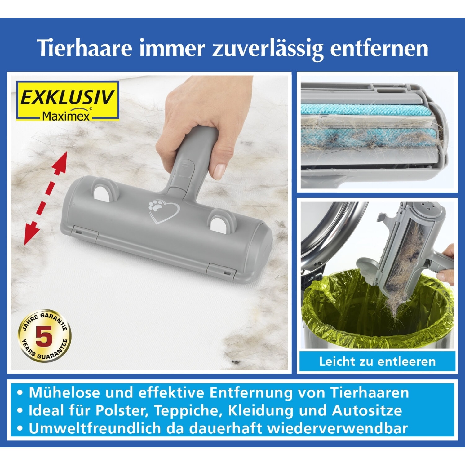 Tierhaar- und Fussel-Entferner Premium - Tierhaare immer zuverlässig und mühelos entfernen!