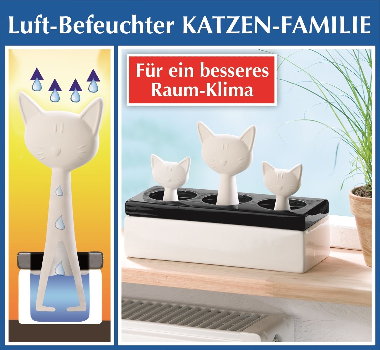 Humidificateur d'air famille de chats pour un climat ambiant agréable