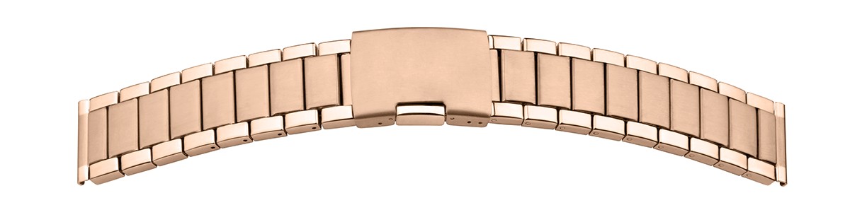 Metallband Edelstahl 24mm rosé PVD, poliert/mattiert