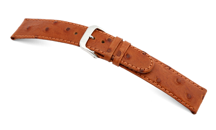 Lederband Dundee 12mm cognac mit Straußennarbung Master