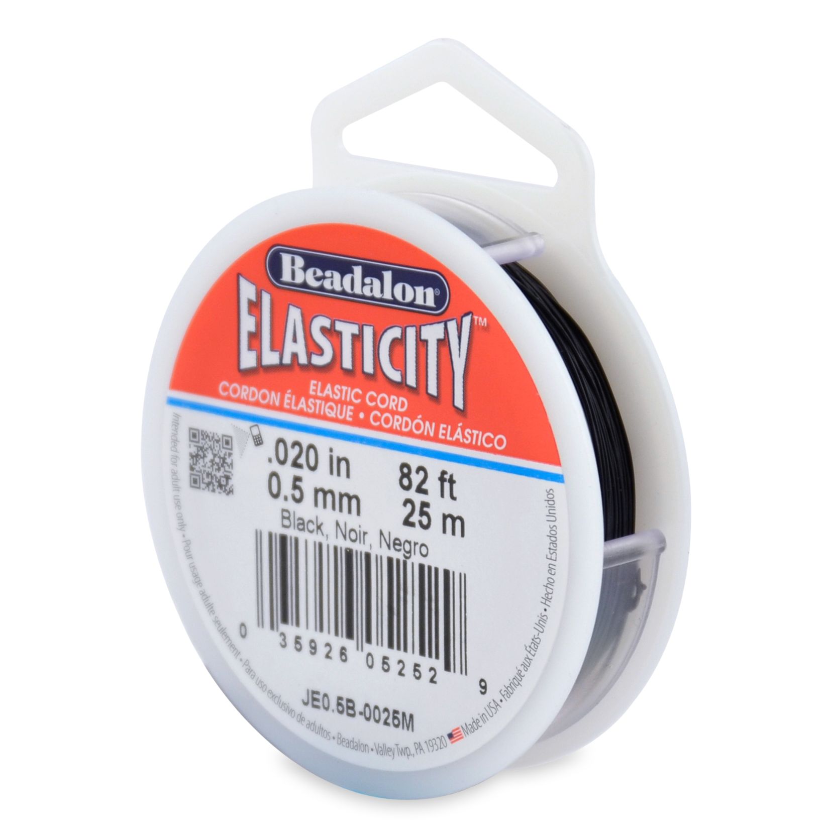 Elastischer Faden Stretch Cord Nylon schwarz Ø 0,50mm -25m