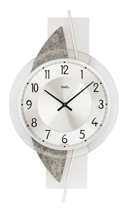 AMS Quarz-Wanduhr Naturstein/ Aluminium Master