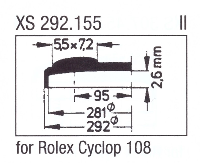 Glas XS 292.155 Stülpglas mit Lupe Kunststoff