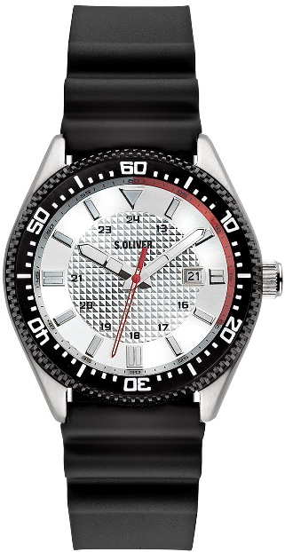 s.Oliver bracelet-montre plastique PU noir SO-2055-PQ