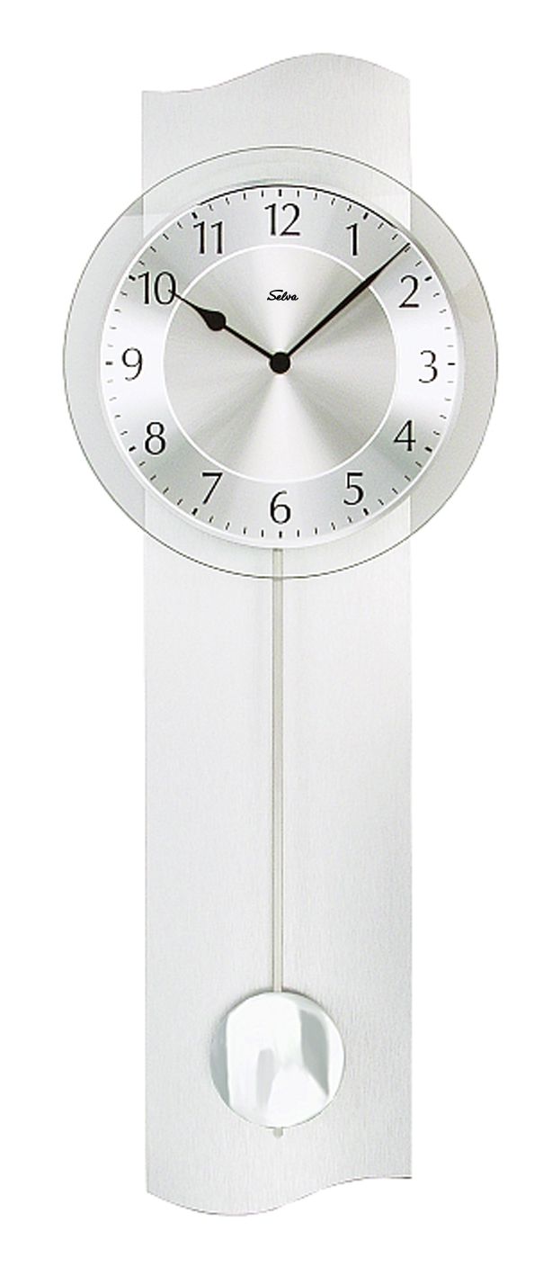 SELVA Horloge murale radiocommandée couleur aluminium Aying