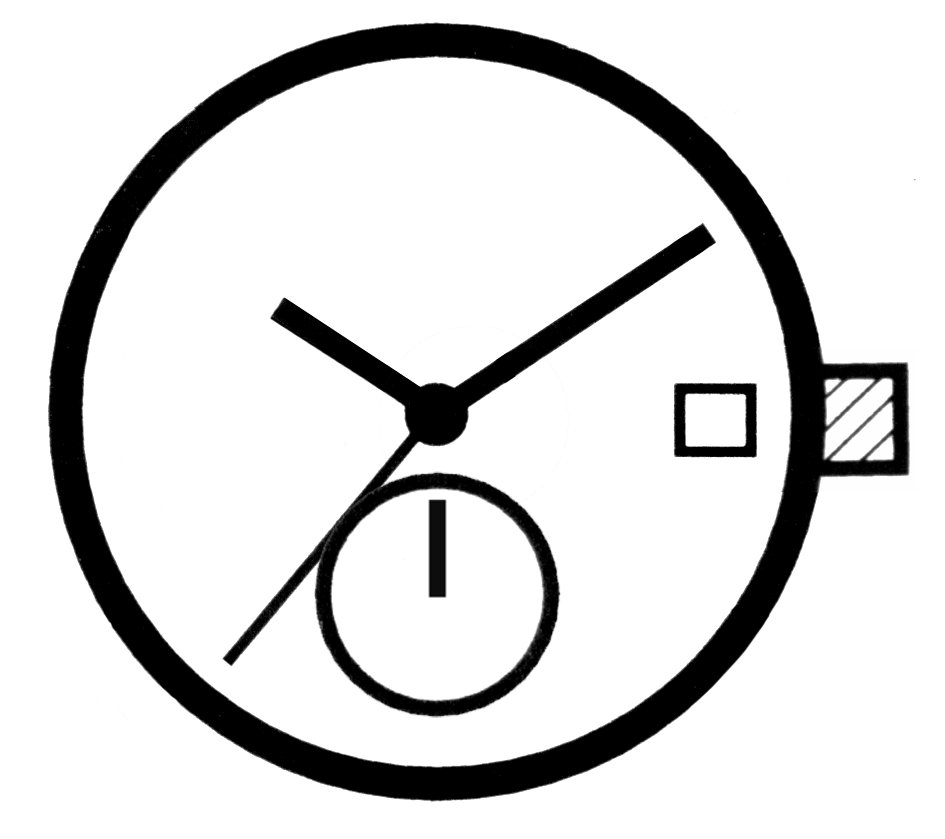 Kleinuhrwerk Quarz ETA 256.241, Std.-H 1,00 D3, CHR