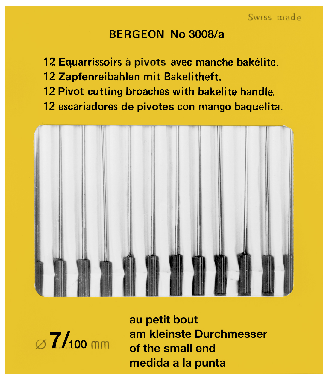 Assortiment de 12 équarrissoirs à pivot avec manche PVC