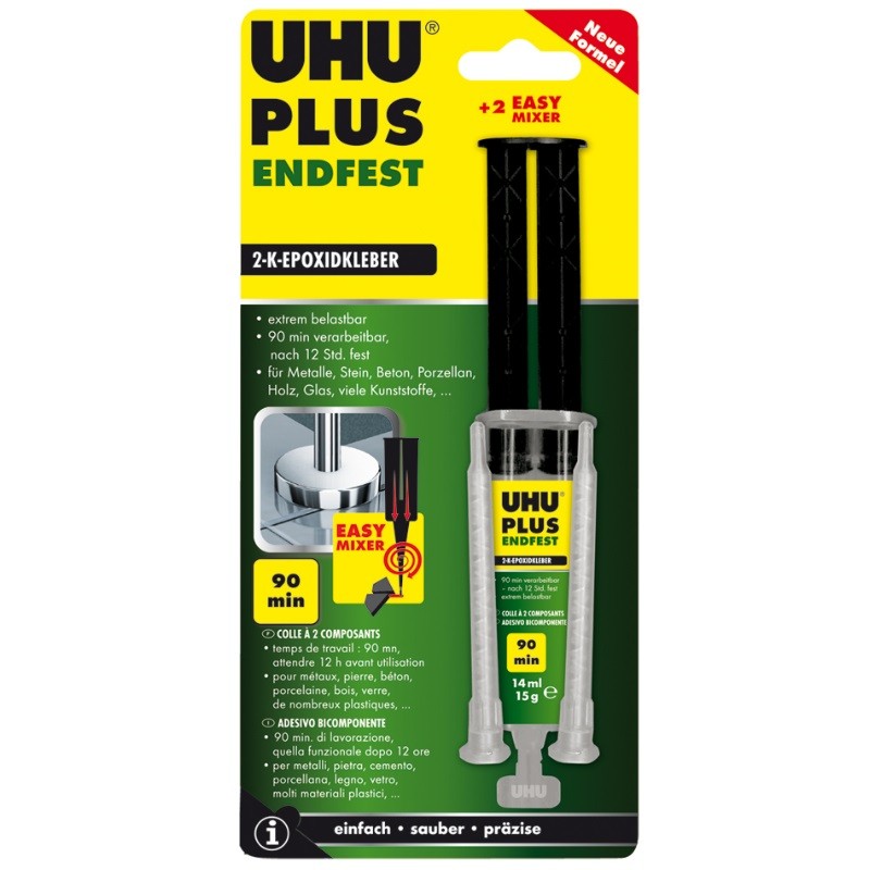 Uhu-Plus Endfest, Easy Mix mit Doppelkammer-Spritze