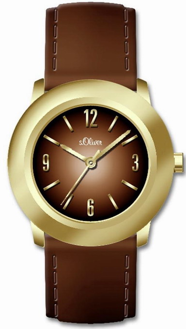 s.Oliver bracelet-montre en cuir brun SO-1797-MQ