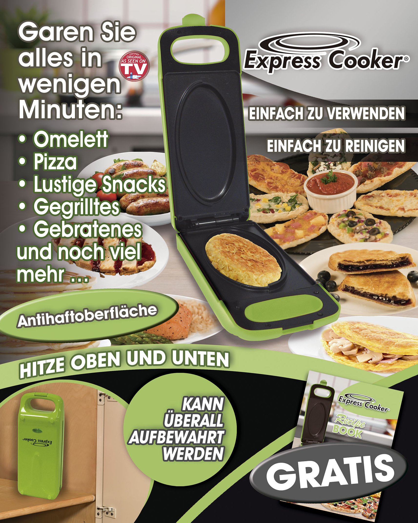 Express Cooker Multigrill für die Küche - Grün Master