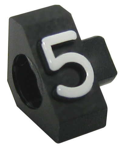 Preisschild 5 schwarz/Schrift weiß Höhe 4 mm