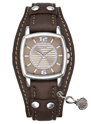 s.Oliver bracelet-montre en cuir brun SO-2144-LQ