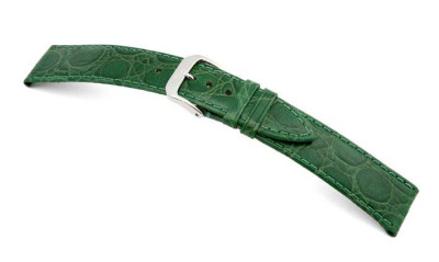 Lederband Bahia 18mm apfelgrün mit Krokodillederprägung
